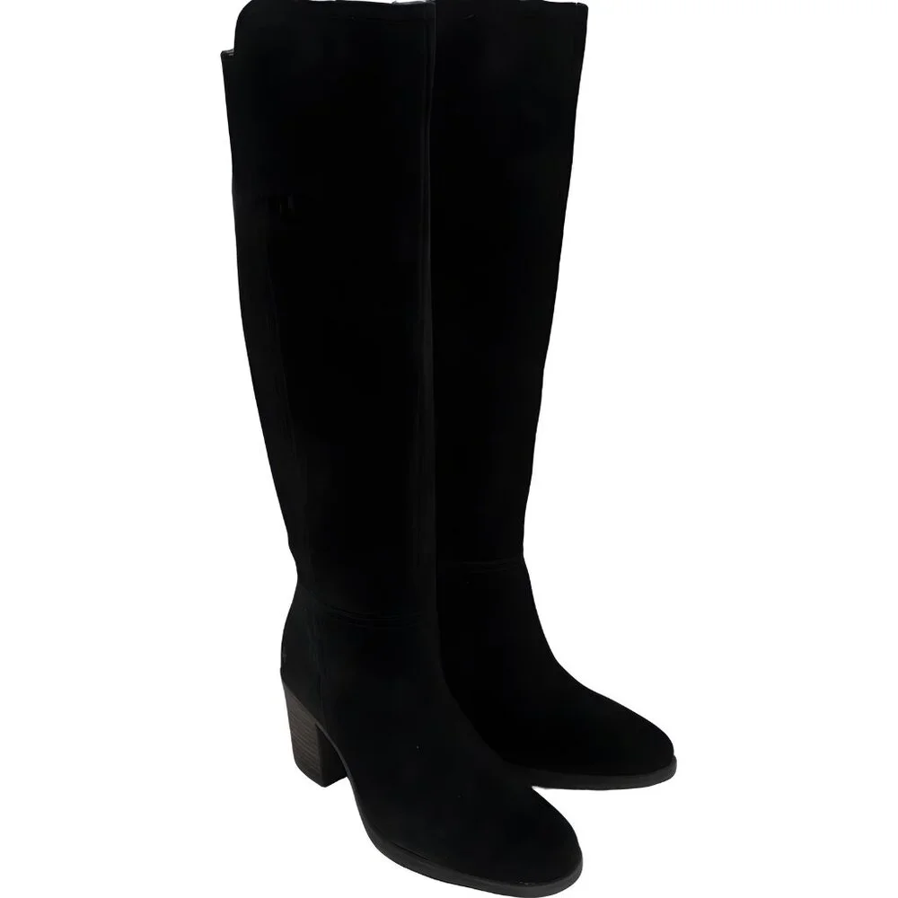 Lucky Brand Women's Black Suede Wide-Calf Boots 7.5M - Fast Shipping - Picture 4 of 6